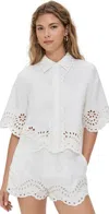 Endless Rose Embroidered Shirt And Strapless Top Set White In White