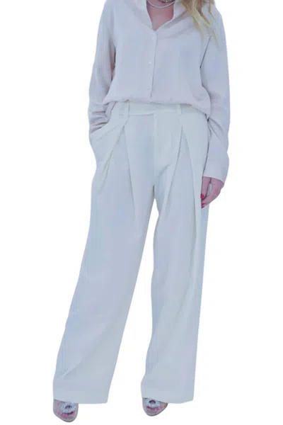 Endless Rose Endless Pleated Trouser In Cream In White