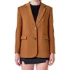 Endless Rose Everyday Oversize Two-button Blazer In Brown