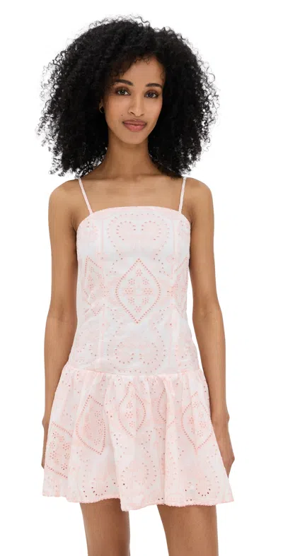 Endless Rose Eyelet Drop Waist Mini Dress Pink