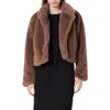Endless Rose Faux Fur Button Coat In Taupe