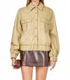 Endless Rose Faux Leather Buttons Jacket In Beige In Brown