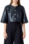 Endless Rose Faux Leather Crop Jacket In Black