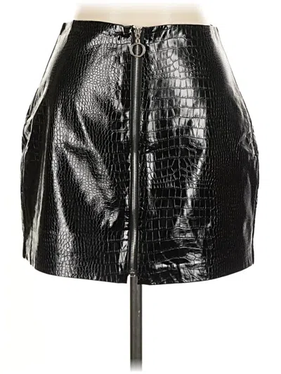 Pre-owned Endless Rose Faux Leather Skirt In Black