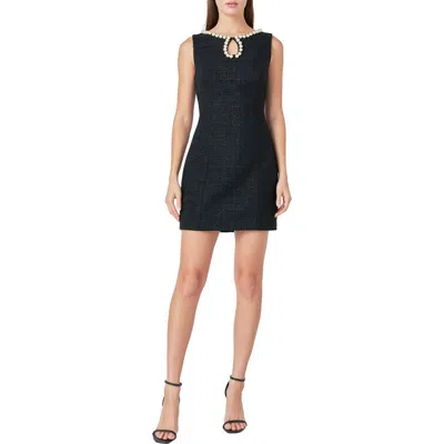 Endless Rose Faux Pearl Detail Sheath Minidress In Black