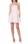 Endless Rose Faux Pearl Trim Strapless Minidress In Pink