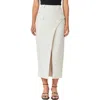 Endless Rose Faux Wrap Midi Skirt In Cream