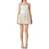 Endless Rose Feather & Sequin Strapless Minidress In White