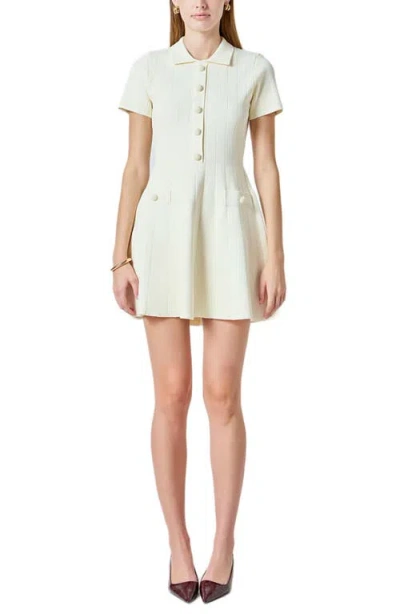 Endless Rose Fit & Flare Knit Minidress In White