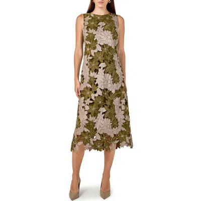 Endless Rose Floral Appliqué Sleeveless Midi Dress In Multi