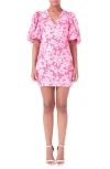 Endless Rose Floral Cotton Minidress In Red/ Pink