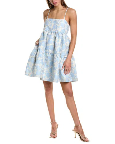 Endless Rose Floral Jacquard Mini Dress In Blue