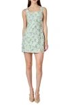 Endless Rose Floral Jacquard Minidress In Gray