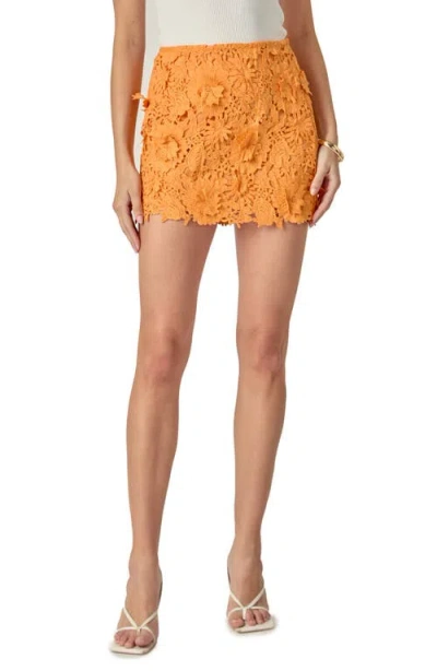 Endless Rose Floral Lace Minidress In Orange
