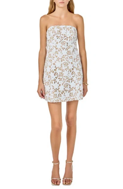 Endless Rose Floral Lace Strapless Minidress In Multi