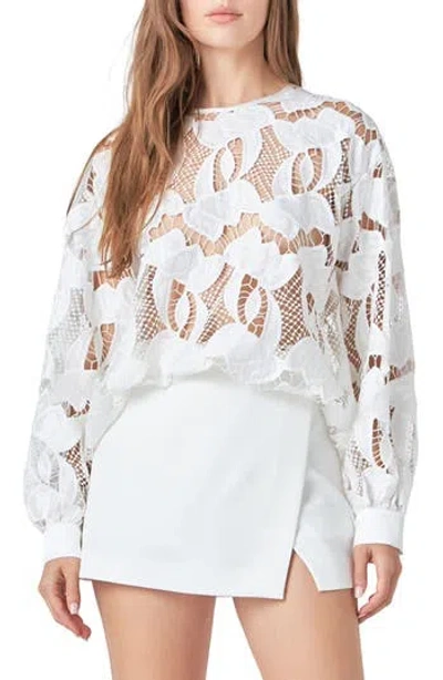 Endless Rose Floral Lace Top In White