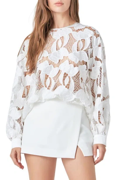 Endless Rose Floral Lace Top In White