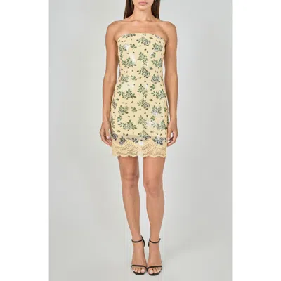 Endless Rose Floral Sequin Strapless Minidress In Multi