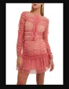 Endless Rose Floral Tulle Long Sleeve Top In Red Multi In Pink