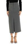 Endless Rose Front Slit Maxi Skirt In Grey