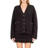 Endless Rose Fuzzy Oversize Cardigan In Black