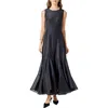 Endless Rose Godet Detail Maxi Dress In Black