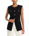 Endless Rose Strong-shoulder Vest Top In Black