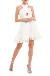 Endless Rose Halter Neck Lace Trim Dress In Cream Puff