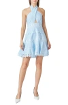 Endless Rose Women's Halter Neck Lace Trim Dress In Powder Blue