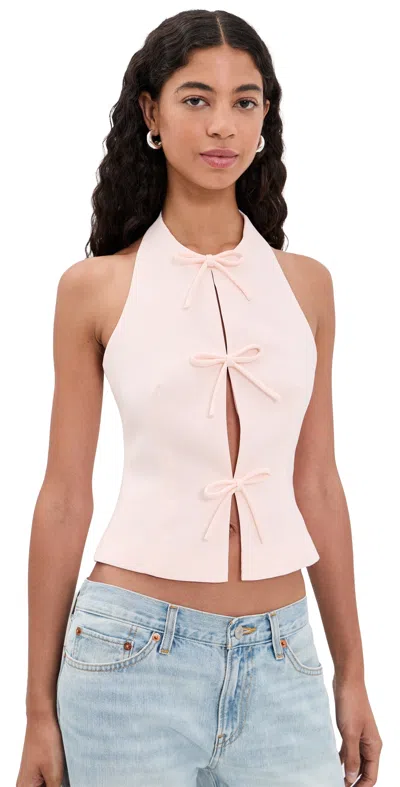 Endless Rose Halter Tie Up Detail Top Light Pink