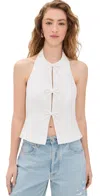 Endless Rose Halter Tie Up Detail Top Off White In Off White