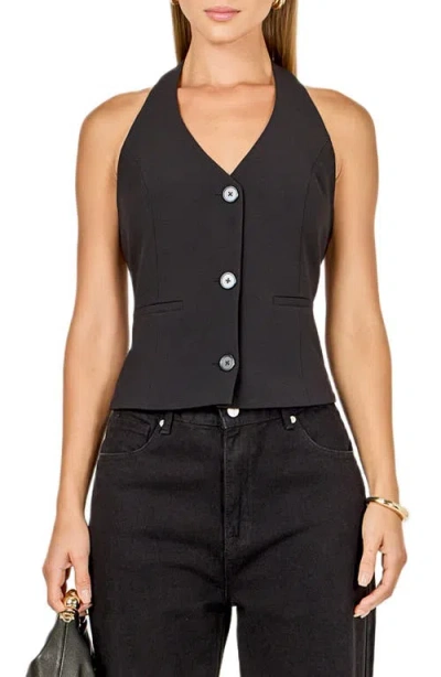 Endless Rose Halter Vest In Black