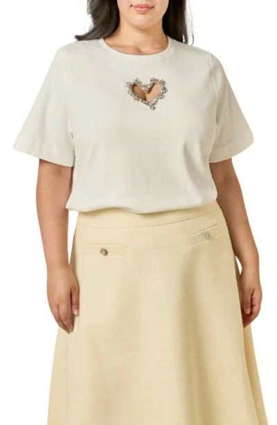 Endless Rose Heart Cutout T-shirt In White