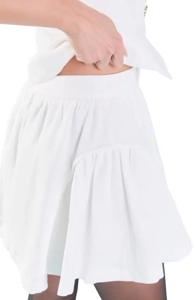 Endless Rose High Waist Cotton & Linen Miniskirt In Ivory