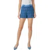 Endless Rose High Waist Denim Tweed Shorts In Denim