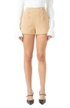 Endless Rose High Waist Sailor Shorts In Taupe