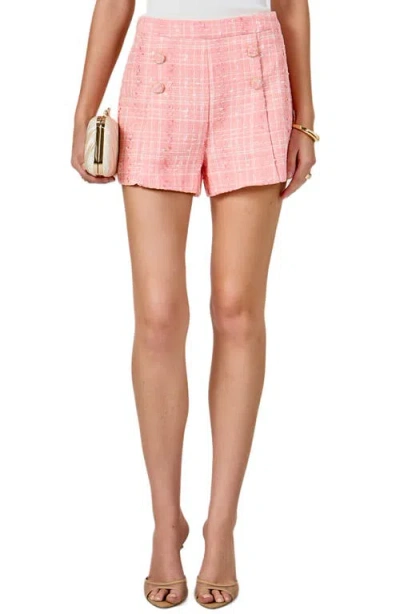 Endless Rose High Waist Tweed Shorts In Pink