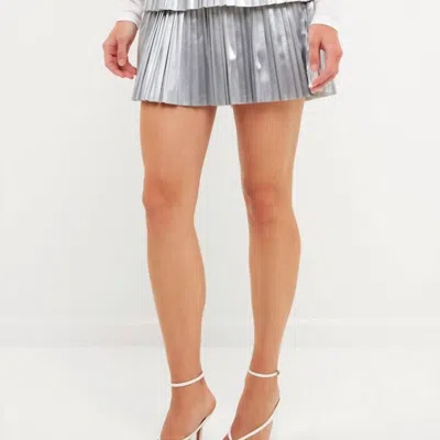 Endless Rose Holiday Party Pleated Mini Skirt In Gray