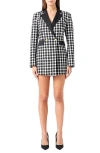 Endless Rose Houndstooth Double Breasted Long Sleeve Blazer Romper