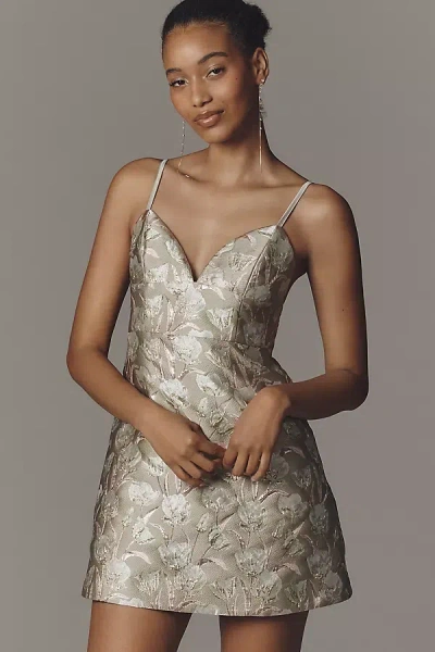 Endless Rose Jacquard Sleeveless Mini Dress In Gray