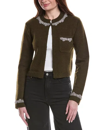 Endless Rose Jewel Cardigan In Green