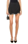 Endless Rose Jewel Scalloped Trim Miniskirt In Black