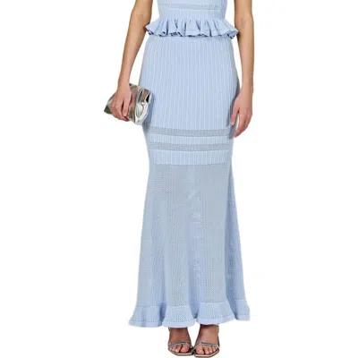 Endless Rose Knit Body-con Maxi Skirt In Blue