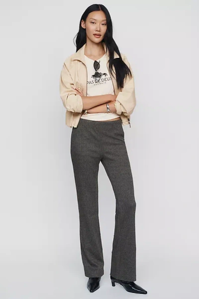 Endless Rose Knit Flare Pants In Grey