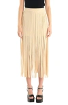Endless Rose Knit Fringe Maxi Skirt In Light Beige