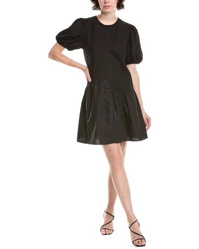 Endless Rose Knit Mixed Dress In Black