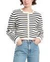 Endless Rose Knit Stripe Wool-blend Cardigan In White