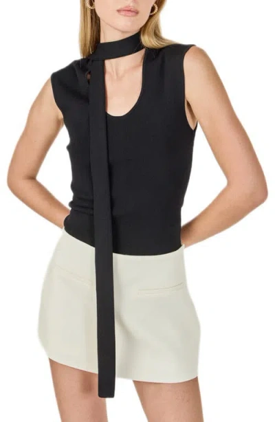 Endless Rose Knit Tank & Scarf In Black