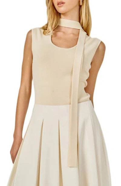 Endless Rose Knit Tank & Scarf In Neutral