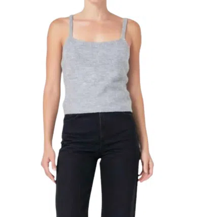 Endless Rose Knit Tank Top In Heather Grey In Gold